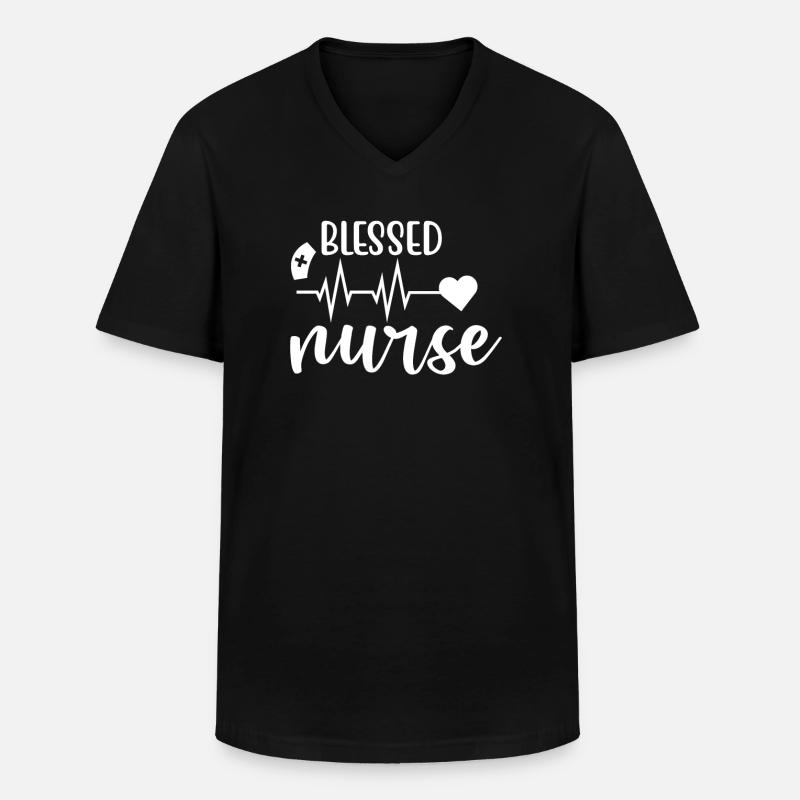 Blessed nurse Krankenschwester - Männer-T-Shirt mit V-Ausschnitt - Schwarz