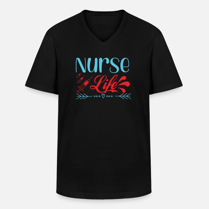 KRANKENSCHWESTER Nurse Life - Männer-T-Shirt mit V-Ausschnitt - Schwarz
