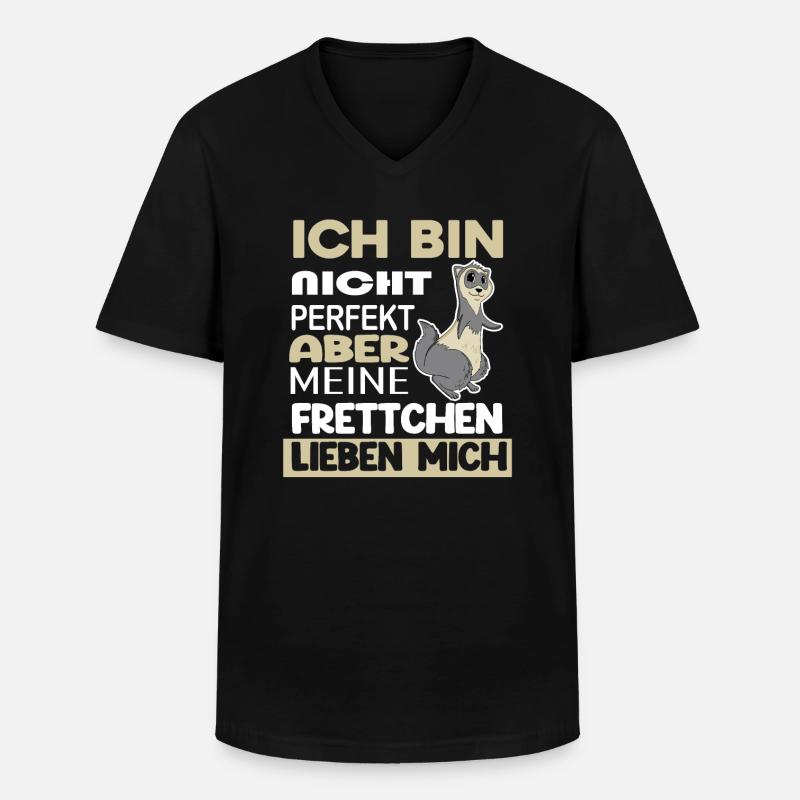 Frettchen - Männer-T-Shirt mit V-Ausschnitt - Schwarz