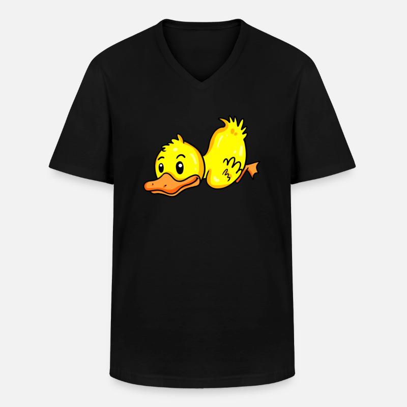 Ente - Männer-T-Shirt mit V-Ausschnitt - Schwarz