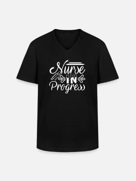 Nurse in Progress - Men's V-Neck T-Shirt - black
