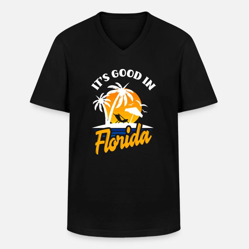 Florida - Männer-T-Shirt mit V-Ausschnitt - Schwarz