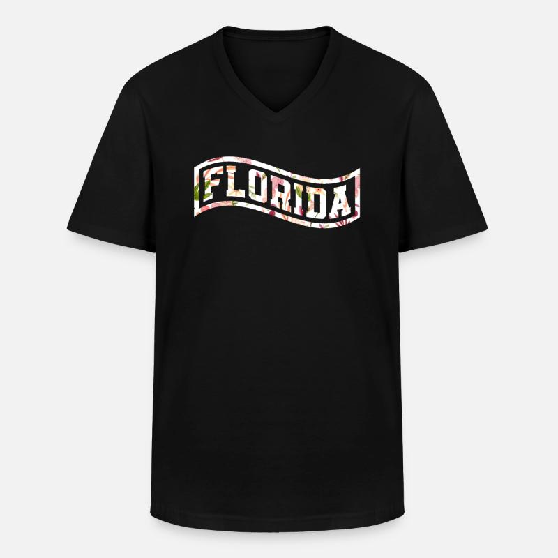 Florida - Männer-T-Shirt mit V-Ausschnitt - Schwarz