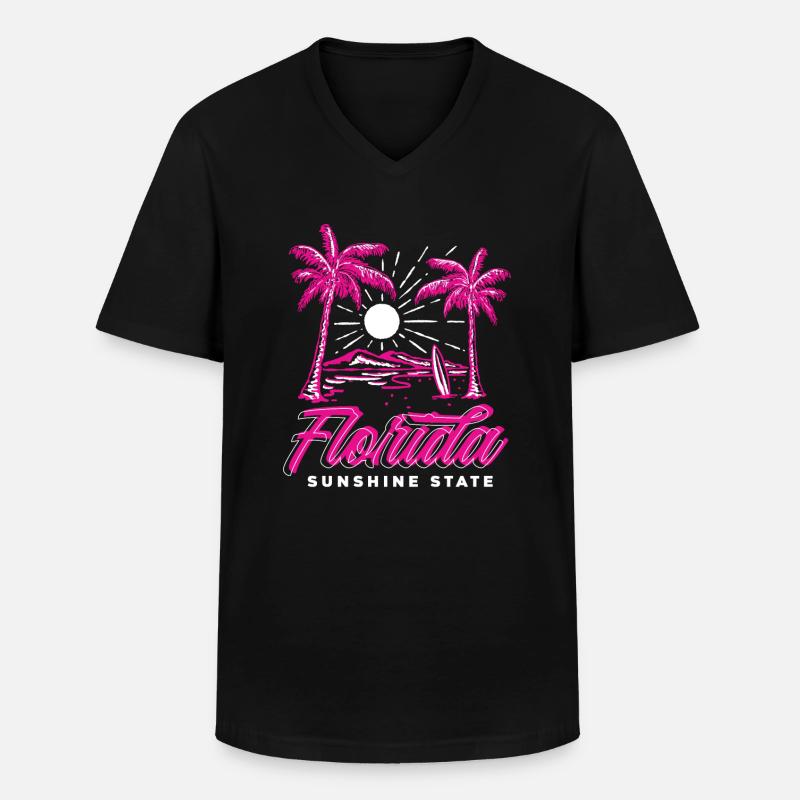 Florida - Männer-T-Shirt mit V-Ausschnitt - Schwarz