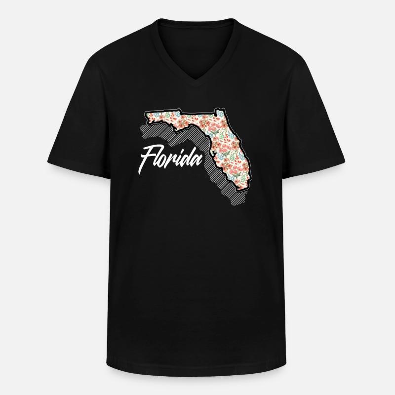 Florida - Männer-T-Shirt mit V-Ausschnitt - Schwarz