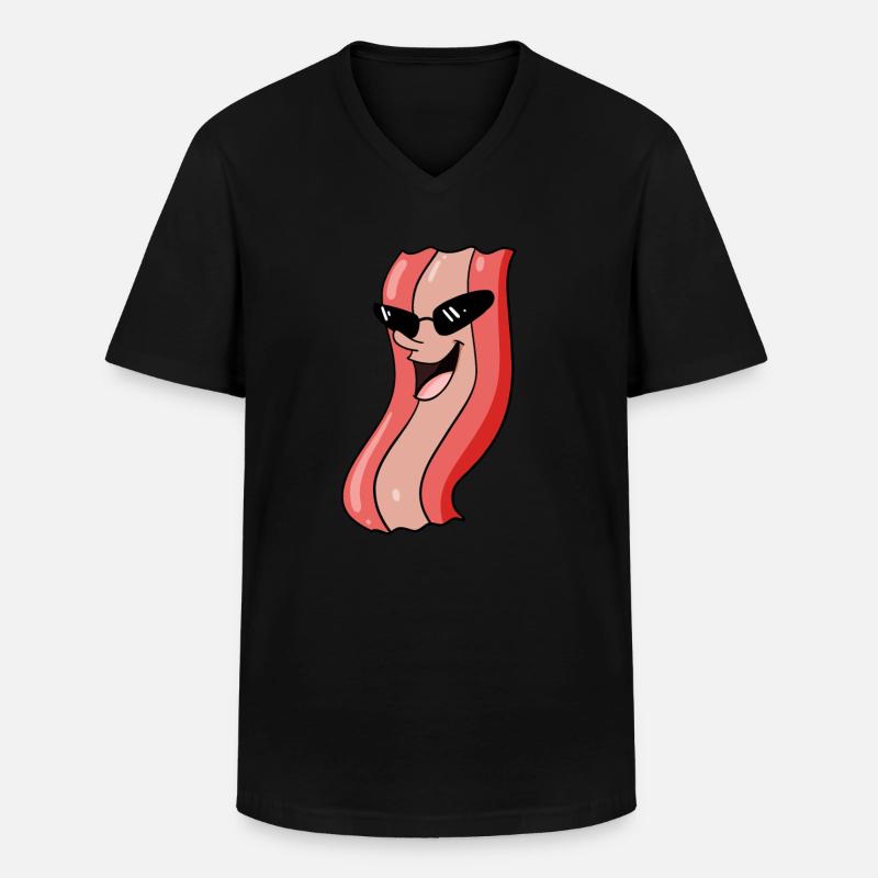 Bacon cool - Men's V-Neck T-Shirt - black