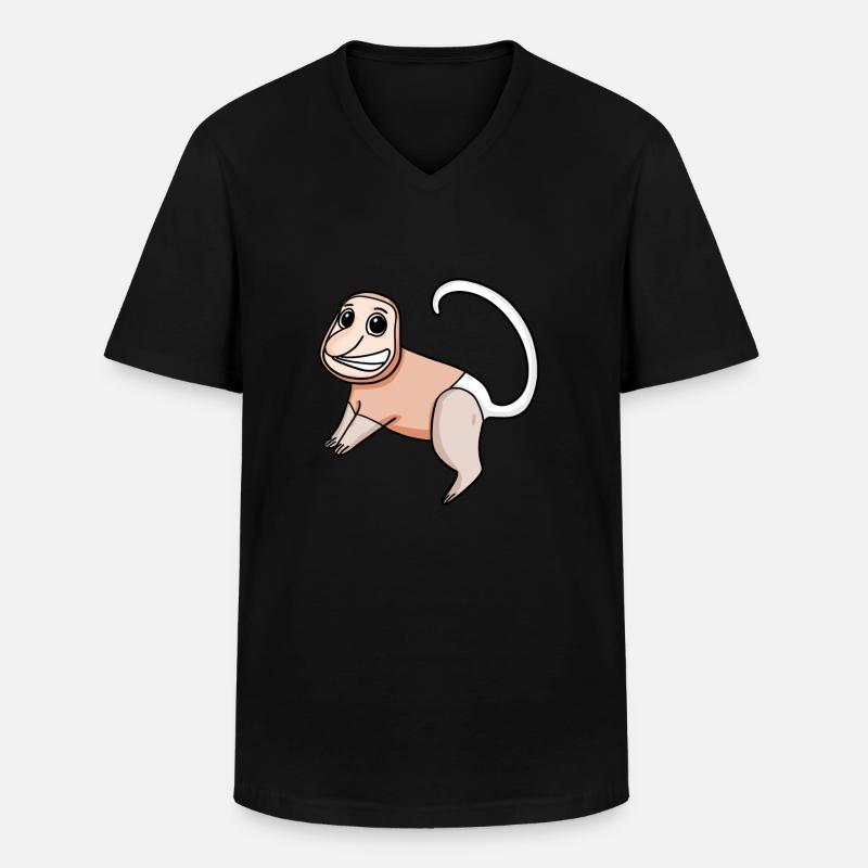 Nasenaffe Affe Affen - Männer-T-Shirt mit V-Ausschnitt - Schwarz