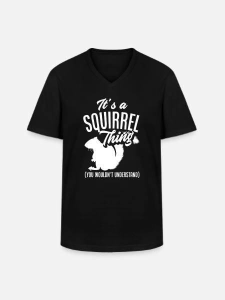 Squirrel - Men's V-Neck T-Shirt - black
