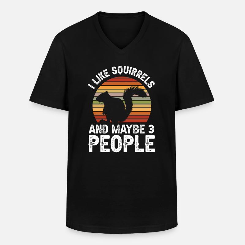 Eichhörnchen - Männer-T-Shirt mit V-Ausschnitt - Schwarz