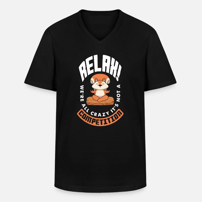 Eichhörnchen - Männer-T-Shirt mit V-Ausschnitt - Schwarz