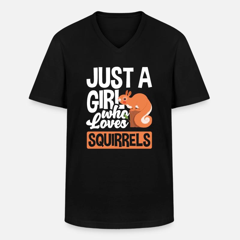 Eichhörnchen - Männer-T-Shirt mit V-Ausschnitt - Schwarz