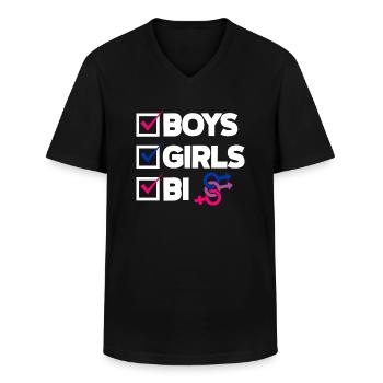Bisexual LGBTQ+ Bi LGBTQ - Men's V-Neck T-Shirt - black - Front - AI Model Male 178 dark (178cm)