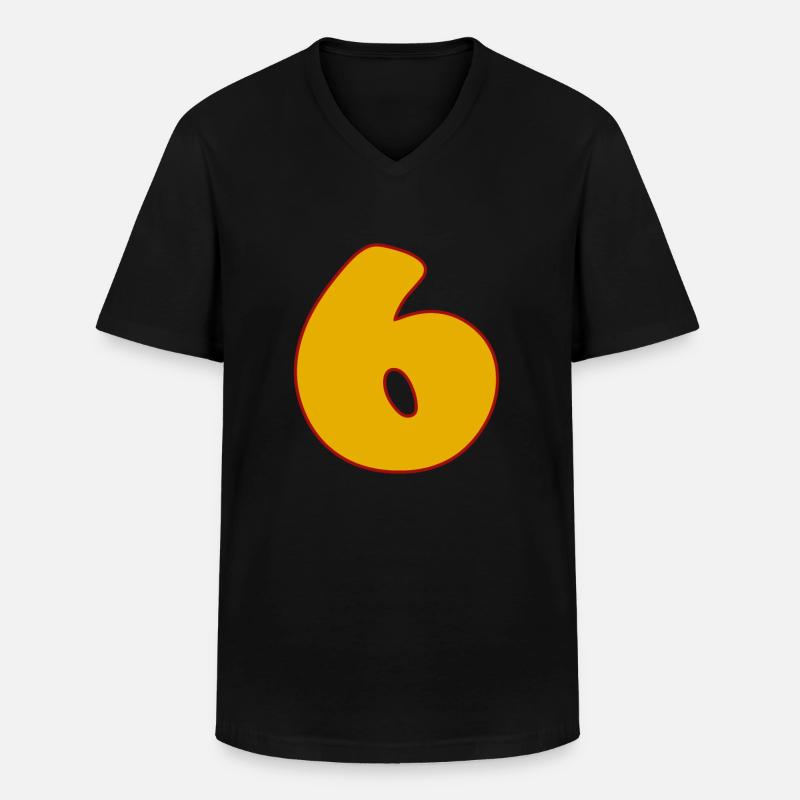 6 - Männer-T-Shirt mit V-Ausschnitt - Schwarz