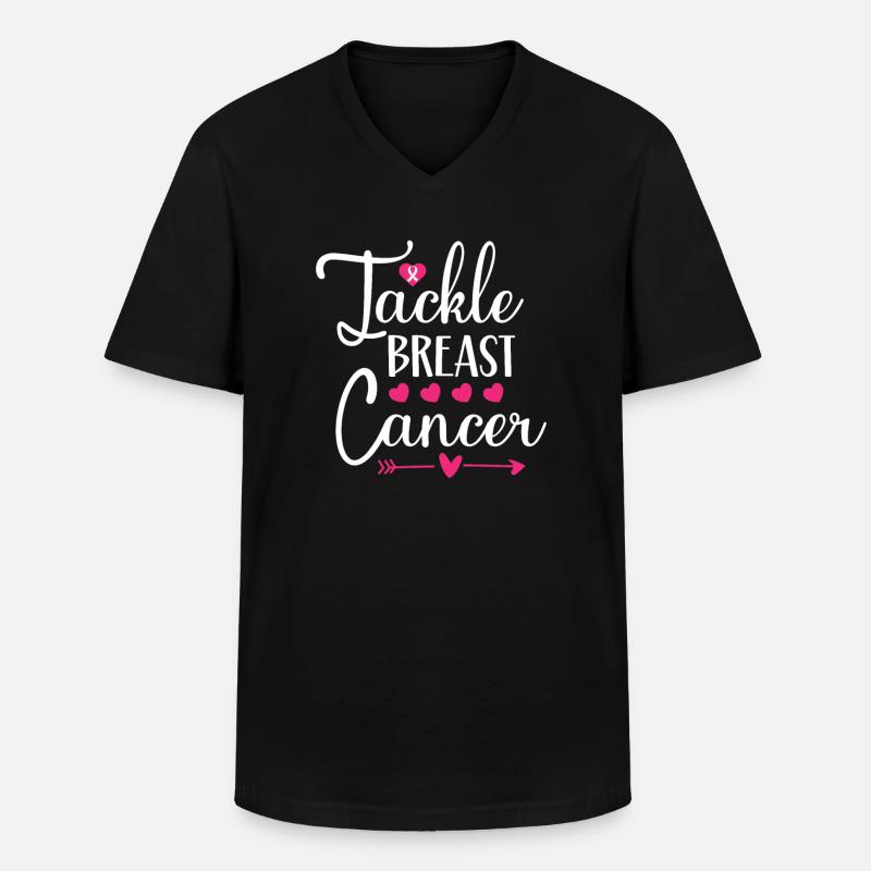 Brustkrebs bekämpfen - Männer-T-Shirt mit V-Ausschnitt - Schwarz