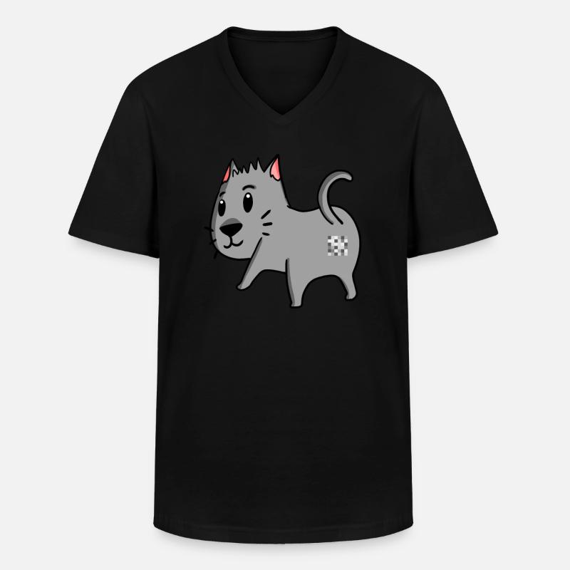 Katze Arsch - Katze Hintern - Männer-T-Shirt mit V-Ausschnitt - Schwarz