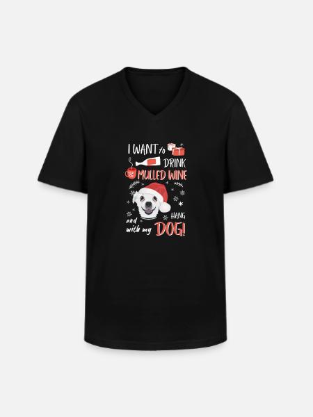 Chihuahua Mulled Wine Christmas - Men's V-Neck T-Shirt - black