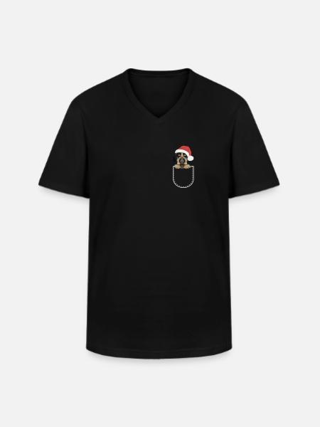 German Wirehair Merry Christmas - Men's V-Neck T-Shirt - black