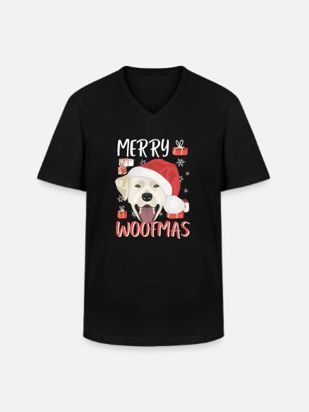 Labrador Merry Christmas - Men's V-Neck T-Shirt - black