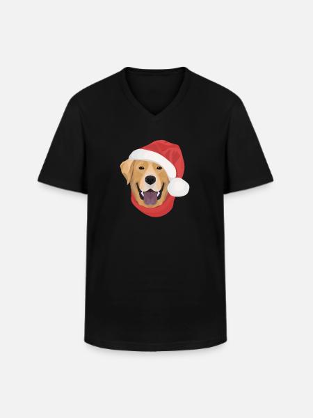 Labrador Merry Christmas - Men's V-Neck T-Shirt - black