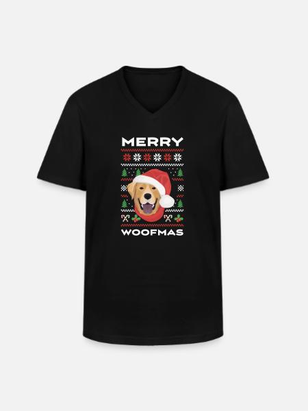 Labrador Merry Christmas - Men's V-Neck T-Shirt - black