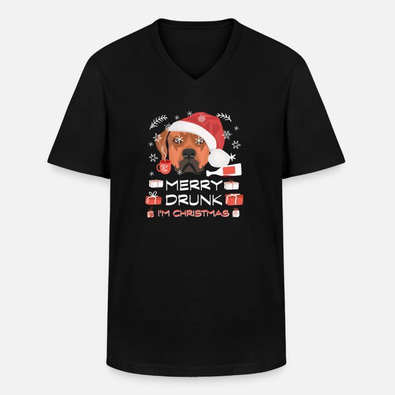 Rhodesian Ridgeback Weihnachtsmarkt - Männer-T-Shirt mit V-Ausschnitt - Schwarz