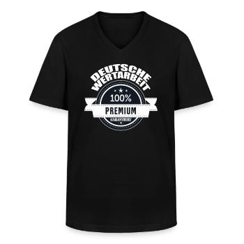 Deutsche Wertarbeit 100 % Premium Wimpel Männer - Männer-T-Shirt mit V-Ausschnitt - Schwarz - Vorne - AI Model Male 178 dark (178cm)