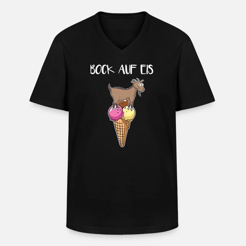 Bock Auf Eis - Männer-T-Shirt mit V-Ausschnitt - Schwarz