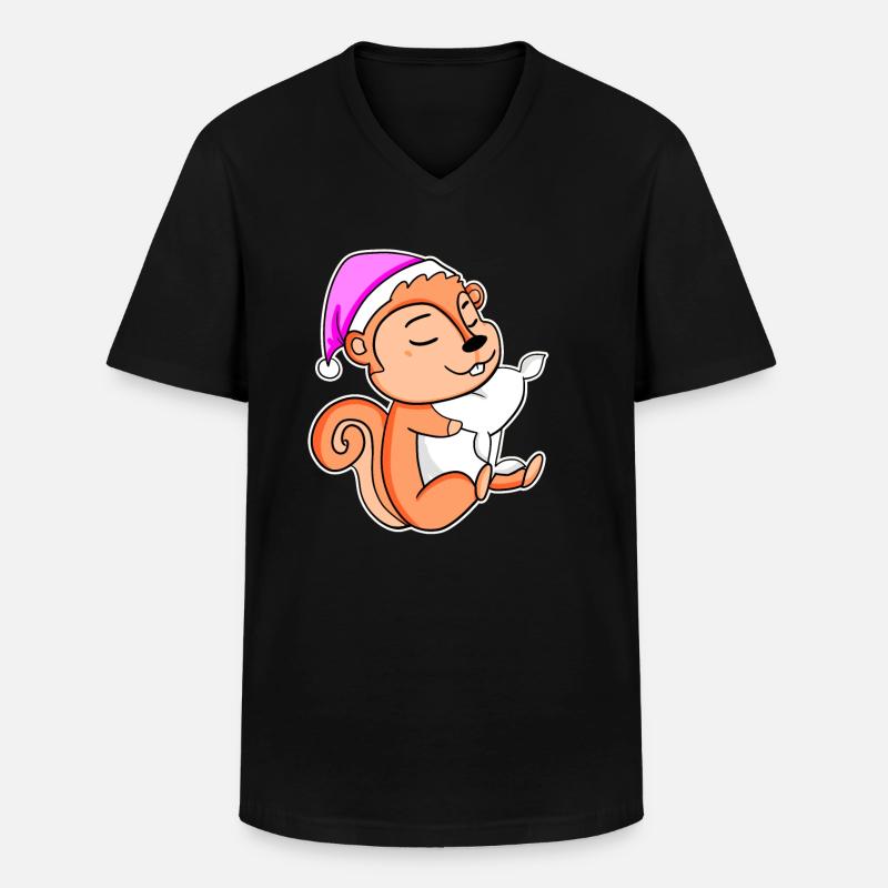 Eichhörnchen - Männer-T-Shirt mit V-Ausschnitt - Schwarz