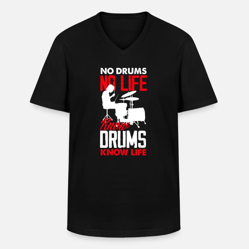 Schlagzeug Schlagzeuger Geschenk - Männer-T-Shirt mit V-Ausschnitt - Schwarz
