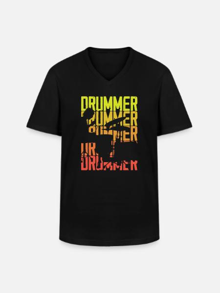 Drums Drummer Gift - T-shirt col V Homme - noir