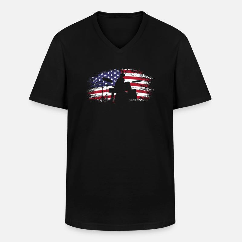 Schlagzeug Schlagzeuger Geschenk - Männer-T-Shirt mit V-Ausschnitt - Schwarz