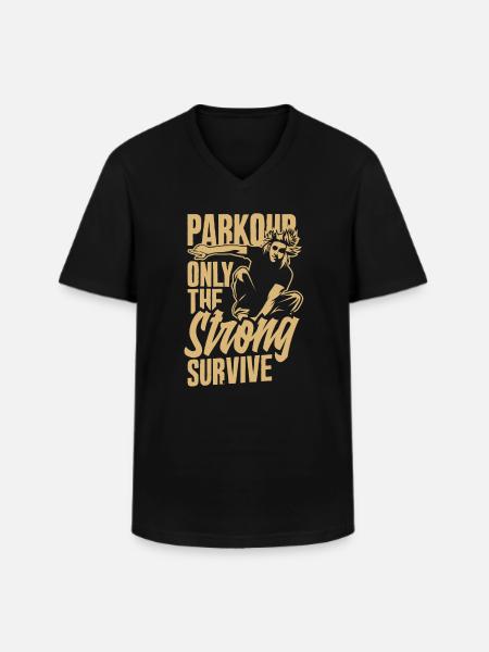 Funny Parkour Runner Freerunner Gift - Men's V-Neck T-Shirt - black