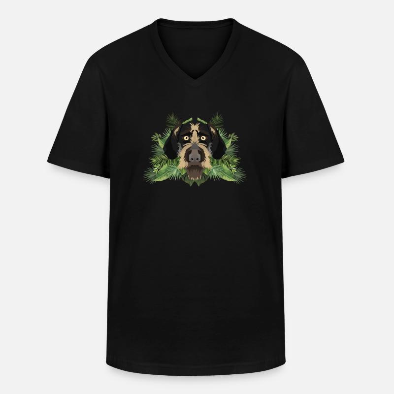 Tropical Deutsch Drahthaar - Männer-T-Shirt mit V-Ausschnitt - Schwarz