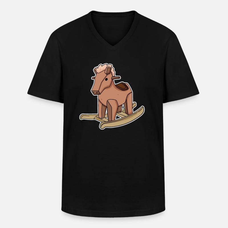 Pferd - Männer-T-Shirt mit V-Ausschnitt - Schwarz