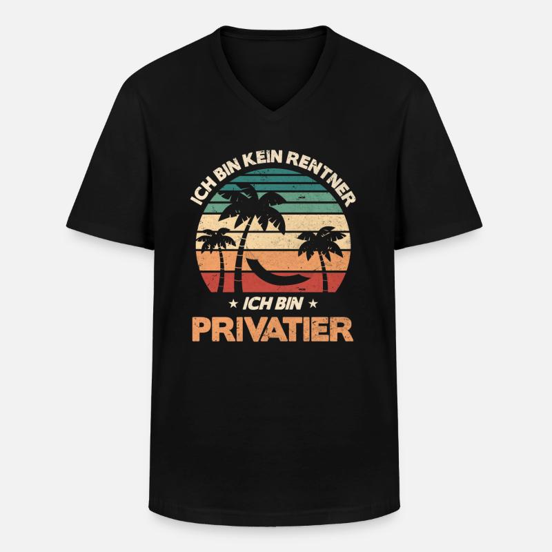 Ich bin Privatier - Männer-T-Shirt mit V-Ausschnitt - Schwarz