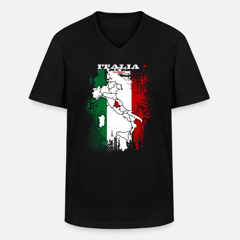 Umbria - Männer-T-Shirt mit V-Ausschnitt - Schwarz
