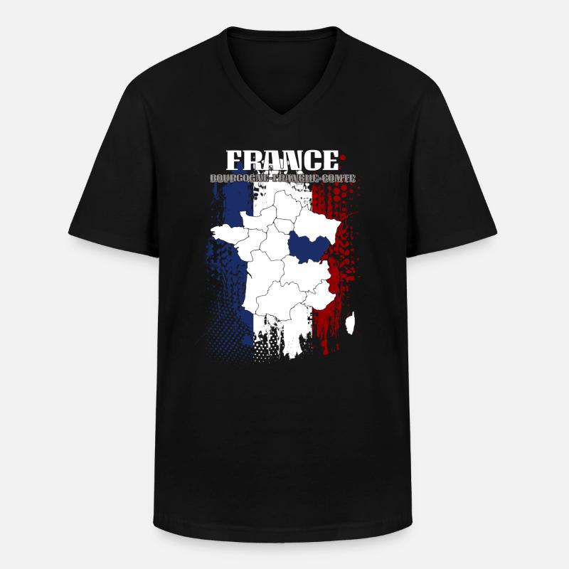 Bourgogne Franche Comte - Männer-T-Shirt mit V-Ausschnitt - Schwarz