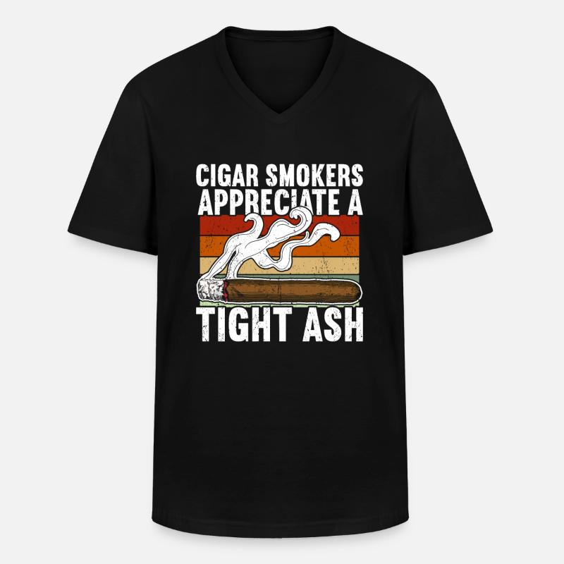 Zigarren Zigarren - Männer-T-Shirt mit V-Ausschnitt - Schwarz