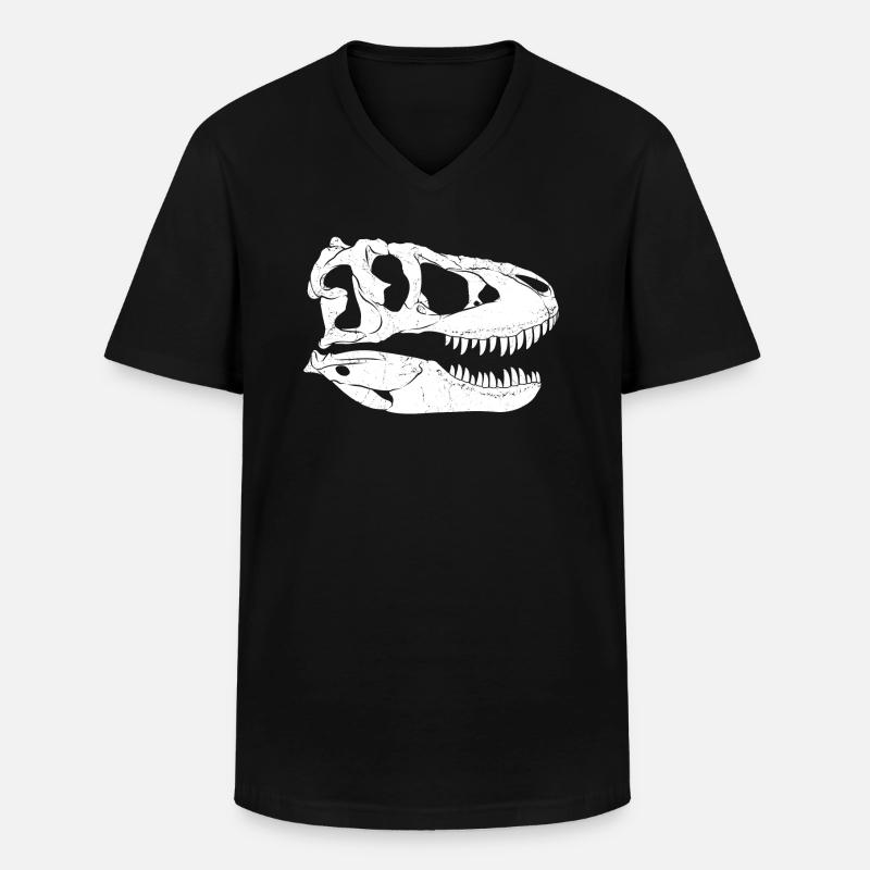 Tarbosaurus Fossil - Männer-T-Shirt mit V-Ausschnitt - Schwarz