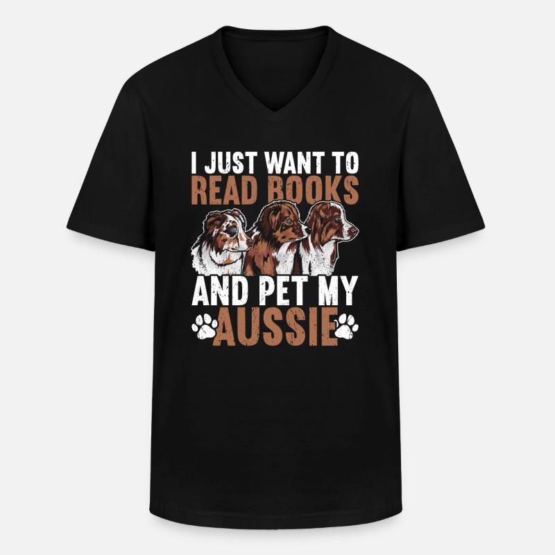 Australischer Schäferhund - Männer-T-Shirt mit V-Ausschnitt - Schwarz