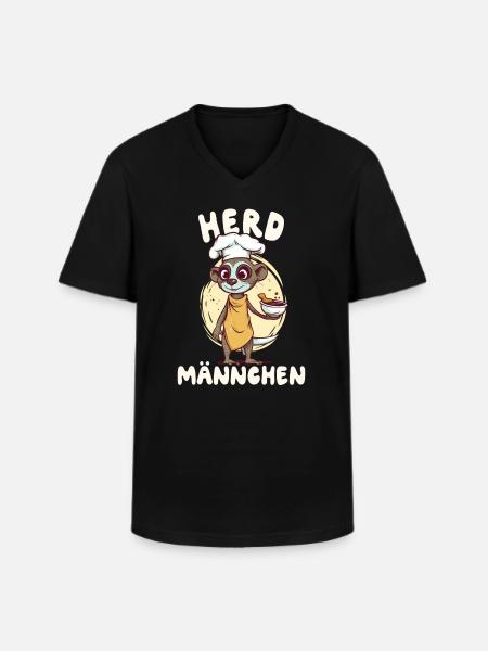 Herdmännchen Erdmännchen Koch - Männer-T-Shirt mit V-Ausschnitt - Schwarz