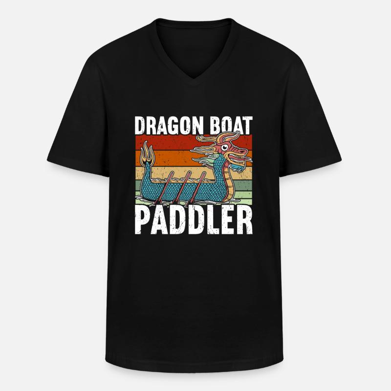 Drachenboot - Männer-T-Shirt mit V-Ausschnitt - Schwarz