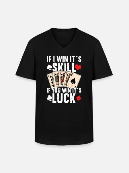 Poker - Männer-T-Shirt mit V-Ausschnitt - Schwarz