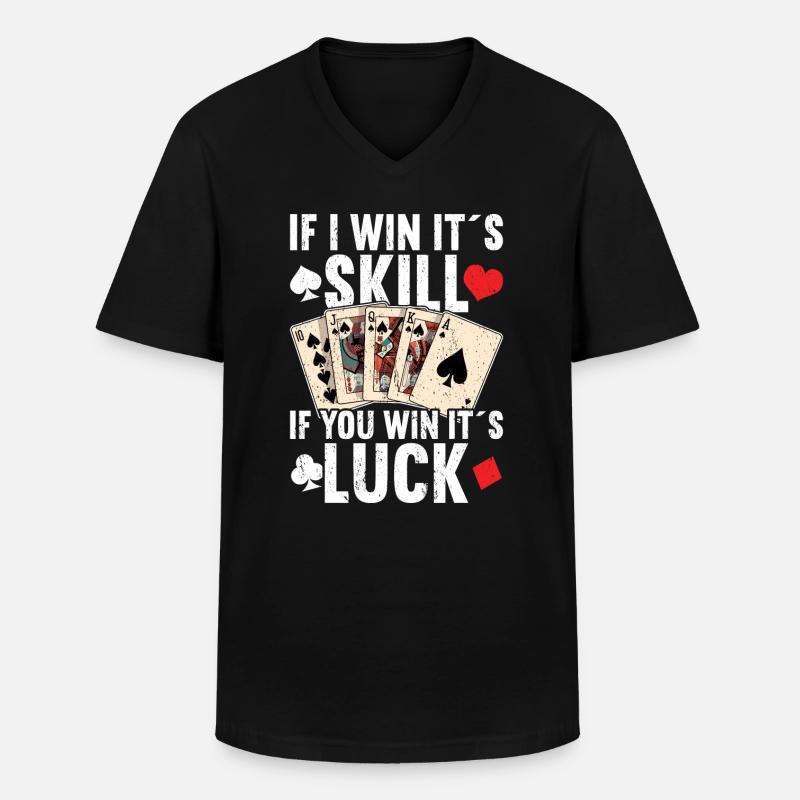 Poker - Männer-T-Shirt mit V-Ausschnitt - Schwarz