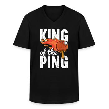 Ping Pong Table Tennis Ping-Pong - Men's V-Neck T-Shirt - black - Front - AI Model Male 178 dark (178cm)