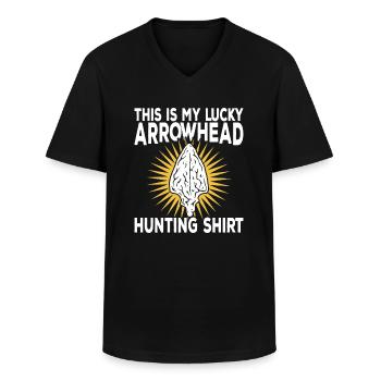 Arrowhead Hunting - Men's V-Neck T-Shirt - black - Front - AI Model Male 178 dark (178cm)
