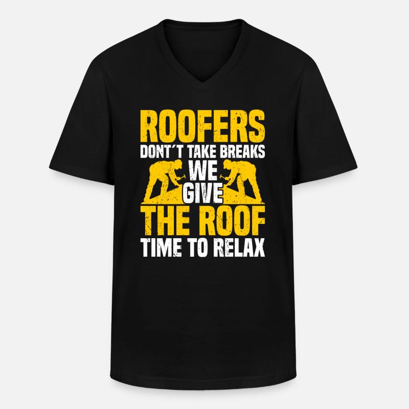 Dachdecker Dachdecker Dachziegel - Männer-T-Shirt mit V-Ausschnitt - Schwarz
