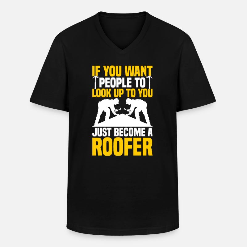 Dachdecker Dachdecker Dachziegel - Männer-T-Shirt mit V-Ausschnitt - Schwarz