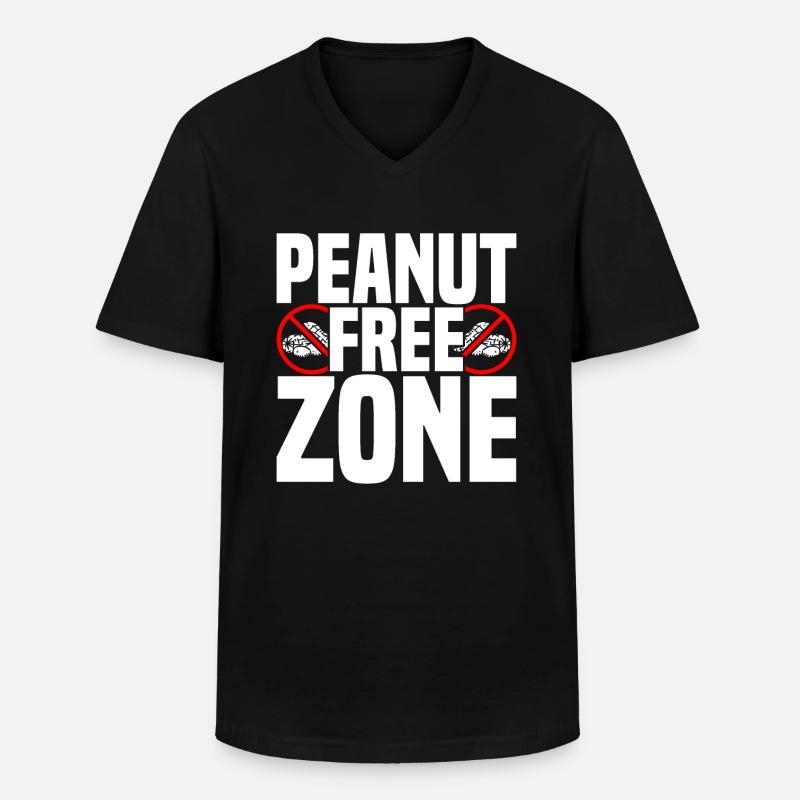Erdnuss-Allergie Nuss-Allergie - Männer-T-Shirt mit V-Ausschnitt - Schwarz