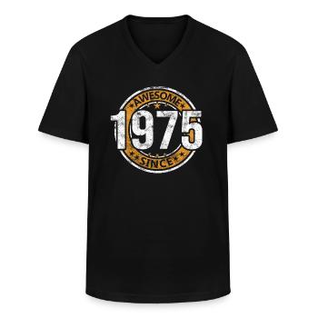 Awesome Since 1975 Retro Vintage Geburtstag - Männer-T-Shirt mit V-Ausschnitt - Schwarz - Vorne - AI Model Male 178 dark (178cm)